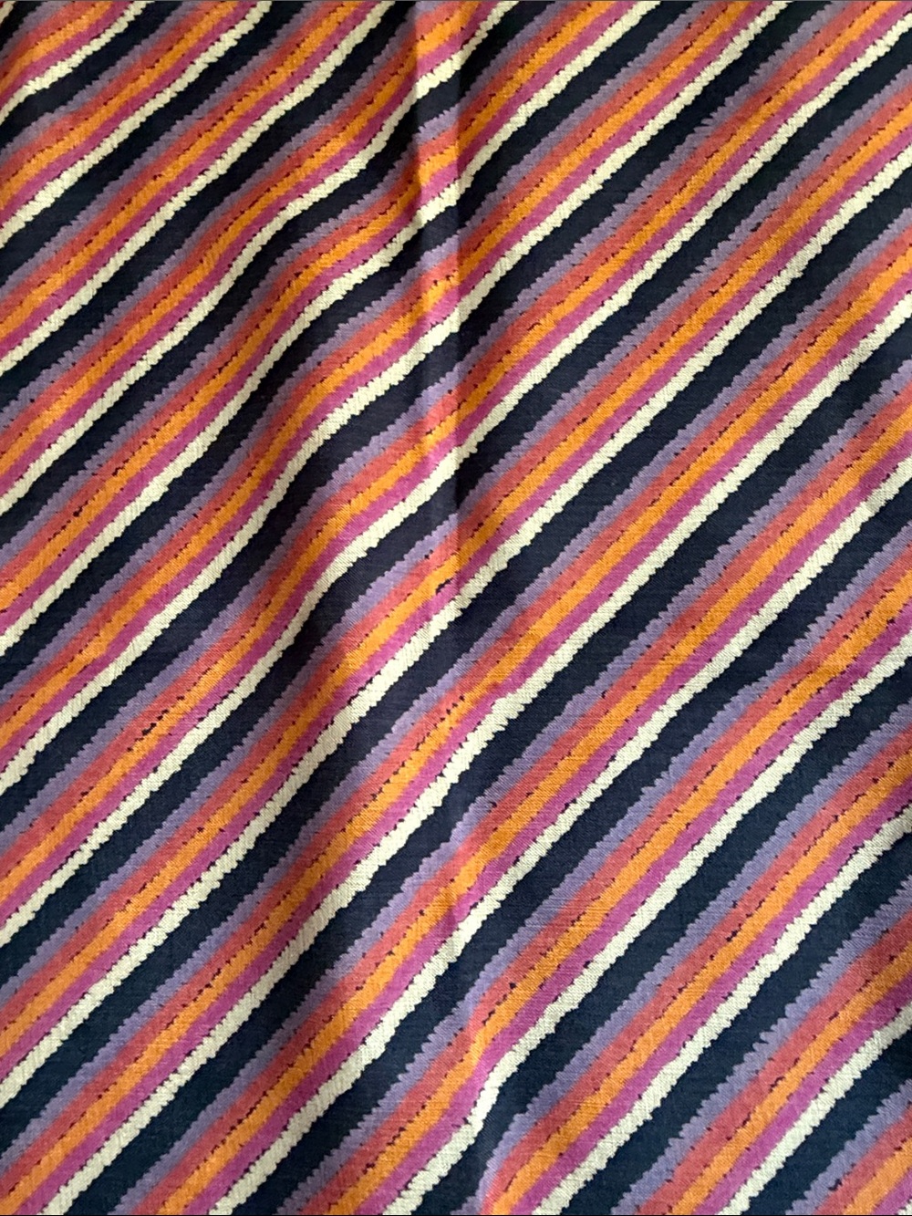VTG Marshall Field’s Italian Geometric Scarf Black, orange, purple, pink, cream - Picture 7 of 16
